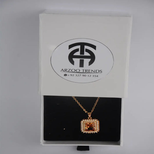 Elegant Crystal Pendant Necklace – Silver Finish